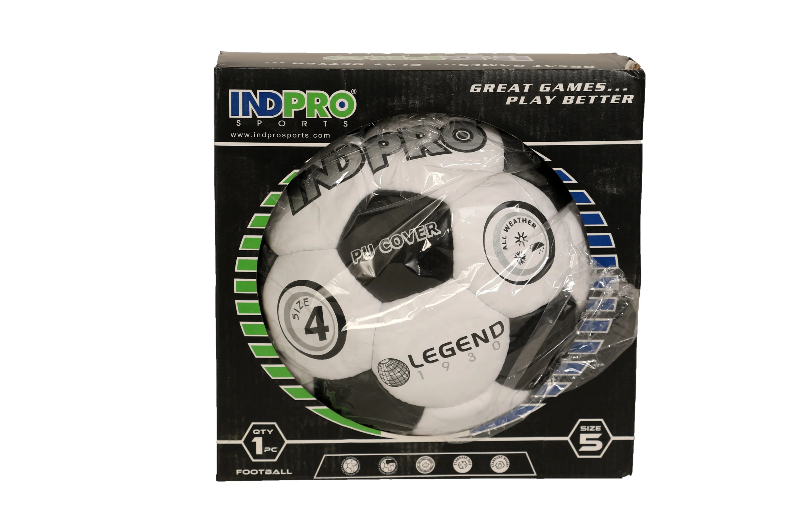 Football Indpro Legend 1930 - Size 3 (White/Black) - 63cms - Image 6